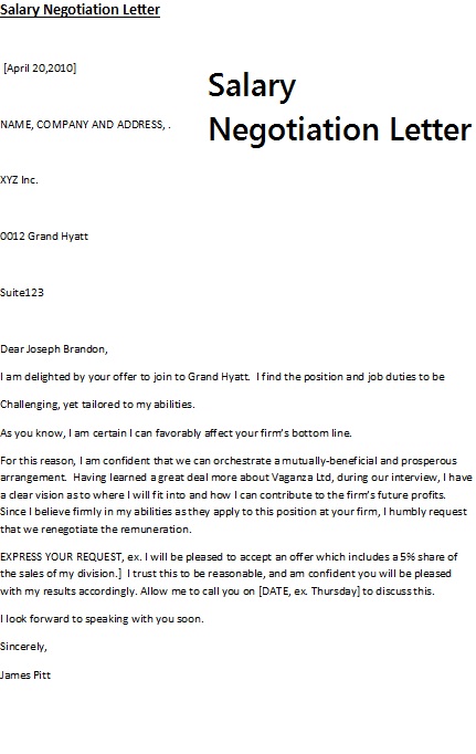 Salary negotiations on cover letter